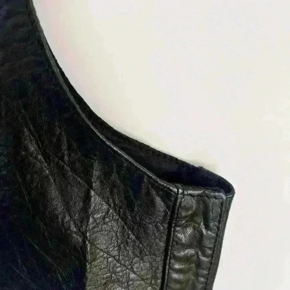 Interstate Leather Motorcycle Snap Button Vest - image 7